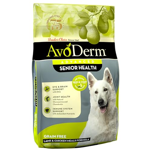 AvoDerm Natural Advanced Senior Health Dry Dog Food, Grain Free, Lamb Recipe, Grain Free Senior, 24 lb