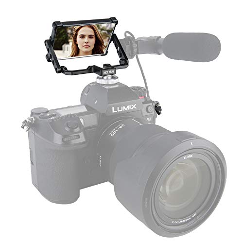 NICEYRIG Vlog Selfie Mirror Camera/Phone TikTok Twitch YouTube Live Cold Shoe Mount 360° Flip Screen Mirror Applicable for iPhone 14/13/12/11/XS SE, Fujifilm, Panasonic, Sony - 377