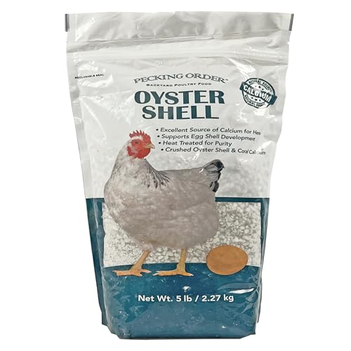Pecking Order Oyster Shell - Calcium Supplement to Support Laying Hens and Strong Egg Shell Development (5 LB)