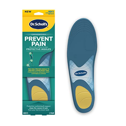 Dr. Scholl's Prevent Pain Protective Insoles, Protect Against Foot, Knee, Lower Back Pain, Promote Foot Health & Wellness, Trim to Fit Insert, Men Shoe Size 8-14, 1 Pair