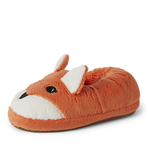 Dearfoams Easter Basket Stuffers Gifts for Kids Washable Animal Critter Slippers, Fox, 7-8 Toddler