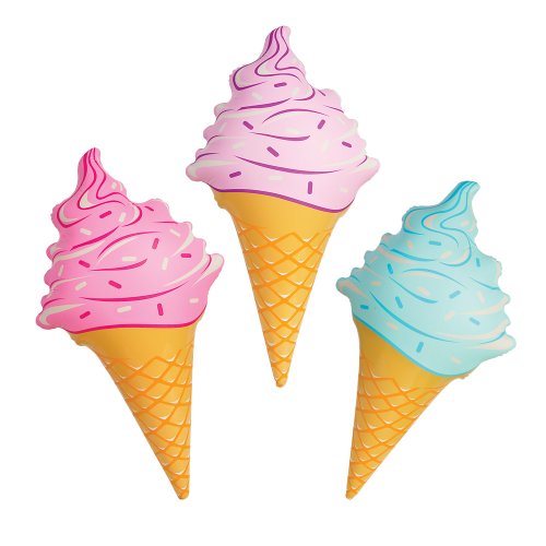 Rhode Island Novelty 36 Inch Inflatable Ice Cream Cones, Three per Order. No Color Choice