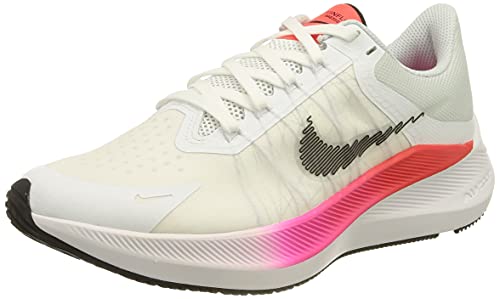 Nike Women's Running Shoe, White Black Bright Crimson Total Orange, 9