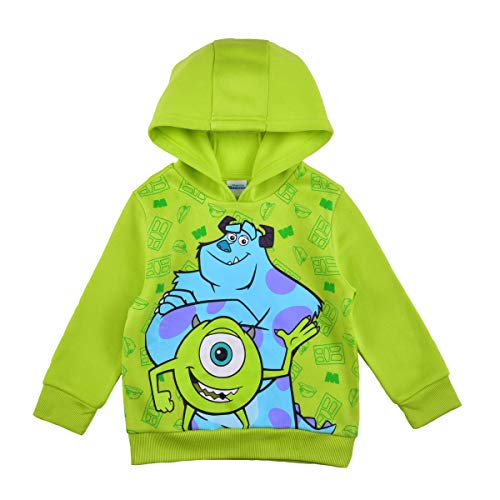 Disney Monsters Inc Mike Wazowski and Sullivan Boys’ Pullover Hoodie for Toddler, Little Kids - Green