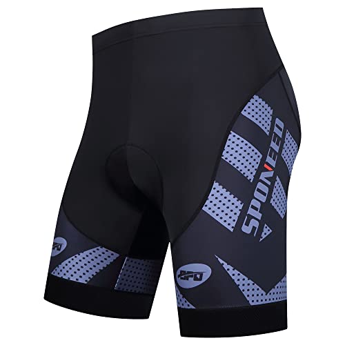 Padding Bicycle Shorts Triathlons Male 4D Gel Ride Bike Pants with 4-Way Stretch Plus Size XL Grey