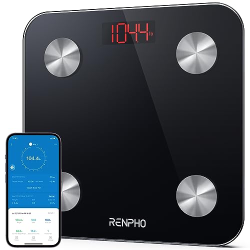 RENPHO Scale for Body Weight, Digital Weighing Elis Scales with Body Fat, FSA/HSA Eligible Smart Bluetooth Body Fat Measurement Device, Body Composition Monitor with Smart App, 396lbs