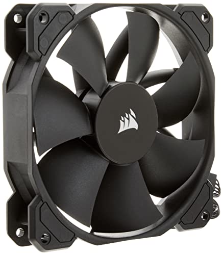 Corsair SP120 Elite, 120mm PWM Hydraulic Bearing Case Fan with CORSAIR AirGuide Technology - Low-Noise, 24.7 dBA, Fan Speeds from 300 RPM - 1,300 RPM, 45.4 CFM, Single Pack - Black