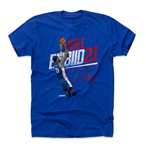 500 LEVEL Joel Embiid Shirt (Cotton, Large, Royal Blue) - Joel Embiid Slant R WHT