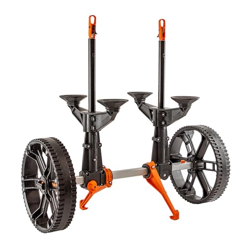 YakAttack TowNStow Scupper Kayak Cart - Easy Assembly Collapsible Kayak Adjustable Transport Carrier Dolly (TNS-1003) | Kayak Fishing Accessories