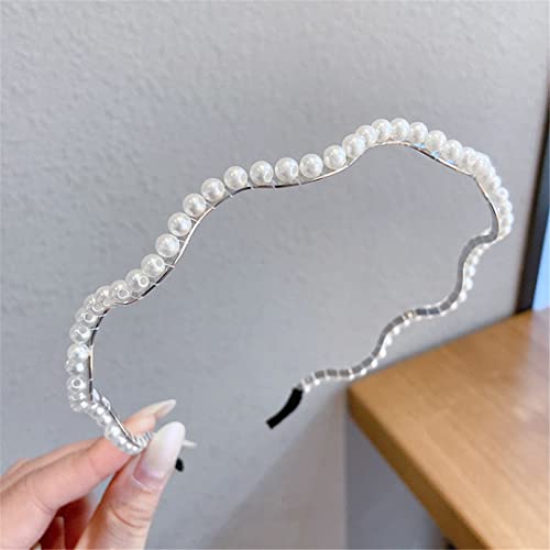 Fashion Ladies Pearl Hairband Metal Headband Hairband Elastic Hair Accessories Hairpin Wedding Jewelry Headwear TS-3018-14