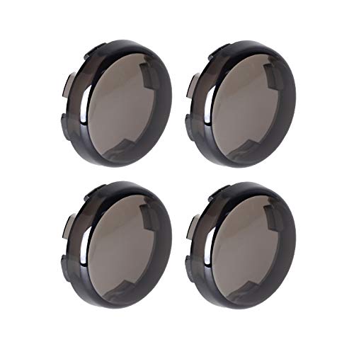 NTHREEAUTO Smoke Bullet Turn Signal Light Lens Cover Compatible with Harley Sportster Street Glide Road King Softail, Qty 4