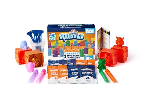 Elmer’s Squishies Kids’ Activity Kit, DIY Squishy Toy Kit Creates 4 Mystery Characters, 24 Piece Kit