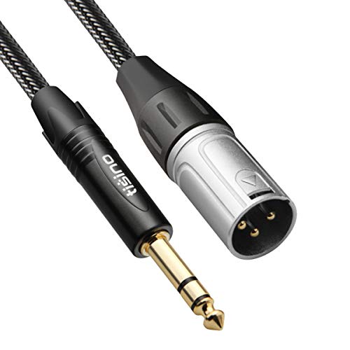 tisino 1/4' to XLR Cable, 6.35mm TRS to XLR Male Nylon Braid Quarter inch TRS to XLR Male Balanced Interconnect Microphone Cord Patch Cable - 3.3ft