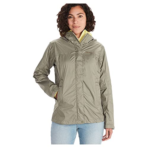 MARMOT Women's PreCip ECO Jacket | Lightweight, Waterproof Jacket for Women, Ideal for Hiking, Jogging, and Camping, 100% Recycled, Vetiver, Medium