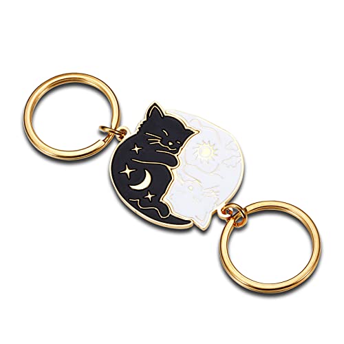 Couples Gifts Cute Keychain for Boyfriend Girlfriend Best Friend Christmas Valentines Day Matching Couple Stuff for Wife Husband Him Her Cat Lover Fiancée Anniversary Birthday Wedding Present Keyring