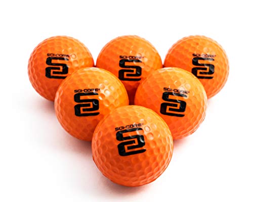 SCI-CORE Practice Golf Balls for Kids & Adults - Real-Feel Training Golf Balls - Outdoor & Indoor Golf Practice Balls - Standard Sized (6 Pack)