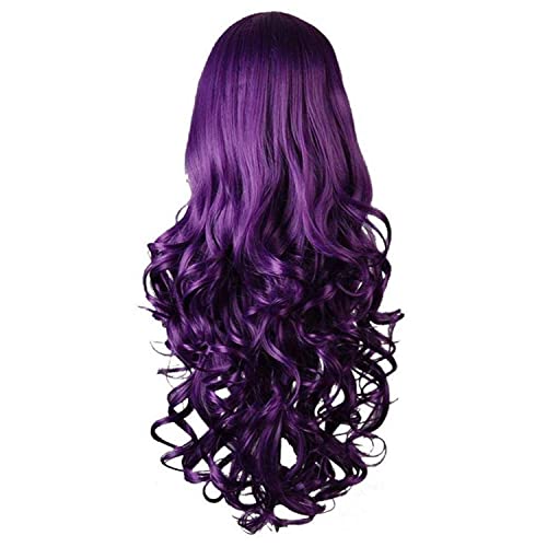 Rbenxia Curly Cosplay Wig Long Hair Heat Resistant Spiral Costume Wigs Anime Fashion Wavy Curly Cosplay Daily Party Purple 32' 80cm