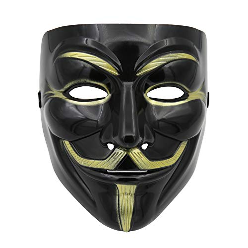 A9TEN Black Hacker Mask for Kids, Anonymous V for Vendetta Mask Halloween Costume Cosplay Masquerade Party