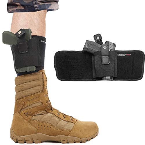 Ultimate Ankle Holster by ComfortTac, Compatible with Glock 42, 43, 36, 26, Smith and Wesson Bodyguard .380.38, Ruger LCP, LC9, Sig Sauer, and Similar Guns