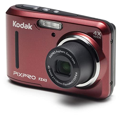 Kodak PIXPRO Friendly Zoom FZ43-RD 16MP Digital Camera with 4X Optical Zoom and 2.7' LCD Screen (Red)