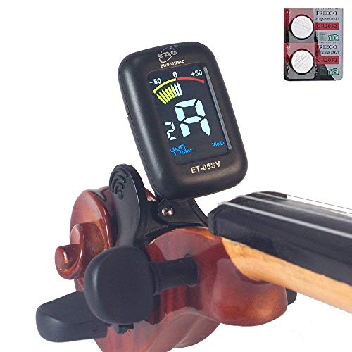 ENO MUSIC Professional Violin Viola Tuner, Colorful LCD Display Easy Control Clip on Accurate Violin Tuner (ET-05SV) (Tuner)