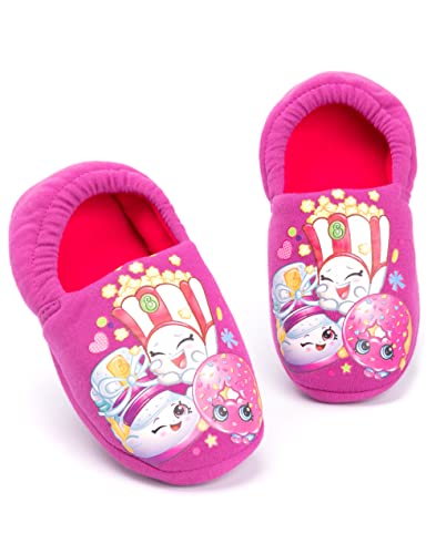 Shopkins Purple Pink Girls Slippers UK Kids sizes 6 - 2 Novelty Character Gift 1.5 US