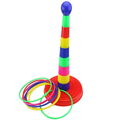 Ogrmar 18' Colorful Plastic Sport Ring Toss Game Set for Kids