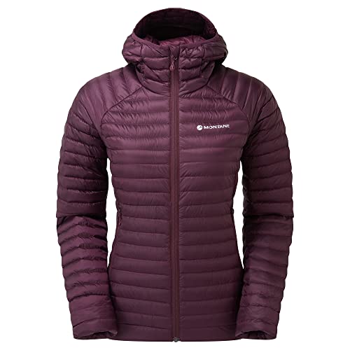Montane Women's Anti-Freeze Lite Packable Hooded Down Jacket for Hiking, Climbing, & Skiing - Saskatoon Berry - Small