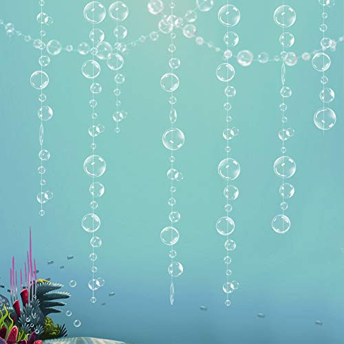 Decor365 6 Strings Under The Sea White Bubble Garlands Little Mermaid Birthday Party Decorations Bubble Under Water Bday Hanging Streamer Beach Banner Underwater Backdrop Kids Ocean Party Supplies