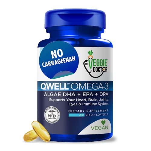 Omega 3 Fish Oil Alternative - Vegan Omega 3 Supplement - No Carrageenan – Plant Based Algae Omega 3 Fatty Acid Supplements - DHA, EPA, DPA - Heart, Brain, Joint, Eye, Immune Support