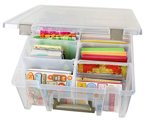 ArtBin Super Satchel Double Deep Compartment Box - Art Storage with 8 Removable Compartments, Smart Closure for Craft Supplies