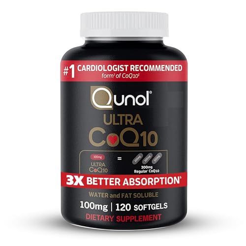 Qunol CoQ10 100mg Softgels, Ultra CoQ10 100mg, 3x Better Absorption, Antioxidant for Heart Health & Energy Production, Coenzyme Q10 Vitamins and Supplements, 4 Month Supply, 120 Count