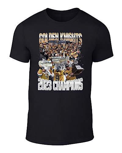 DeeTeeGee Black Golden Knights Championship Line Up Bootleg Style T-Shirt Adult