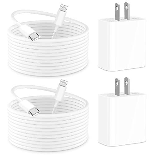 [Apple MFi Certified] iPhone 14 Charger Fast Charging, Rombica 2Pack 20W USB-C Power Wall Charger Adapter + 6FT Type-C to Lightning Cable Quick Charging for iPhone 14/14 Pro/13/12/11/XS/XR/X/SE/8/iPad