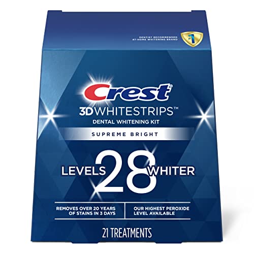 Crest 3D Whitestrips, Supreme Flexfit, Teeth Whitening Strip Kit, 42 Strips (21 Count Pack)