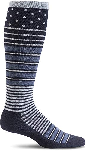 Sockwell Women's Twister Firm Graduated Compression Sock, Navy - M/L
