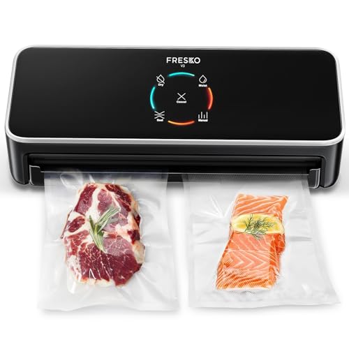 FRESKO Upgraded Fully Automatic Vacuum Sealer, Hands-Free Food Vacuum Sealer without Flipping the Lid, Easy-to-Use Touch Operation with Visual Progress Bar, ETL Certified