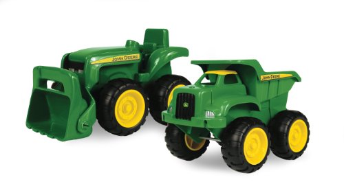 John Deere Sandbox Toys - Includes Dump Truck Toy and Tractor Toy with Loader - Kids Outdoor Toys - Easter Gifts for Kids - Frustration Free Packaging - Green - 2 Count - Ages 18 Months and Up