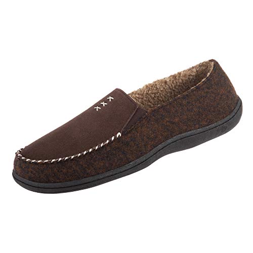 Acorn Men's Crafted Moc Slippers, Walnut Brown, Large