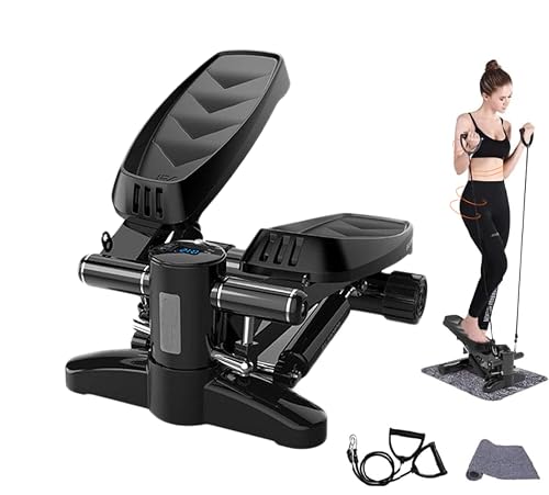 SEVENIST Steppers for Exercise - Mini Stepper with Resistance Bands & LCD Monitor, Stair Stepper Exercise Equipment with 330 LBS Weight Capacity, Whole Body Exercise Stepper for Home Workouts