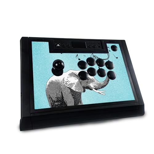 Glossy Glitter Gaming Skin Compatible with Hori Fighting Stick Alpha (PS5, PS4, PC) - Musical Elephant - 3M Vinyl Protective Wrap Decal Cover - Easy to Apply | Crafted in The USA by MightySkins