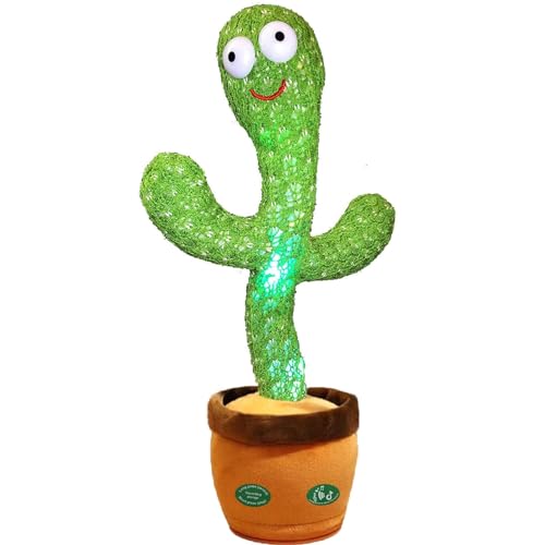 Pbooo Dancing Cactus Mimicking Toy,Talking Repeat Singing Sunny Cactus Toy 120 Pcs Songs for Baby 15S Record Your Sound Sing+Dancing+Recording+LED