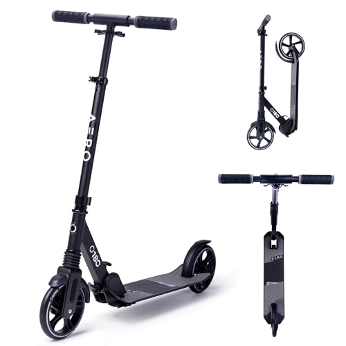 Aero Big Wheels Kick Scooter for Kids Ages 8-12, 8 Year Old and UP, Teens and Adults. Commuter Adut Scooters with Shock Absorption, Lightweight, Foldable and Height Adjustable
