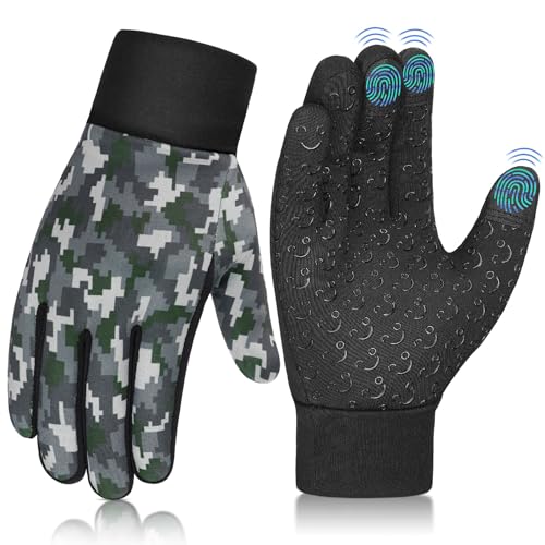 AOTOW Kids Winter Warm Sports Gloves - Cold Weather Thermal Snow Bike Touch Screen Children Mittens Boys Girls