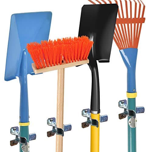 MANOKY Shovel Holder Wall Mount Outdoor 10 Pack - Garden Yard Tool Organizer for Garage Shed Organizers and Storage Hooks Rake Rack Hanger Hardware Included