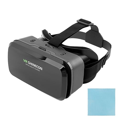 LVOERTUIG VR Headsets Virtual Reality Headsets for Phone Cell Phone 3D Glasses Helmets VR Goggles for TV Movies Video Games Support 4-6inches Mobile Screen,100° Large Viewing Angle(Black)