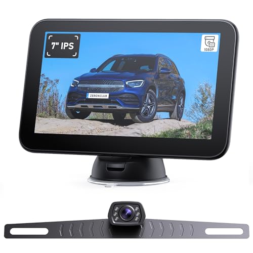 ZEROXCLUB Wired Backup Camera Kit with 7' Monitor, HD 1080P Display for Car Truck/Pickup/SUV/Van/RV, Night Vision Rear View Camera IP69 Waterproof-B7
