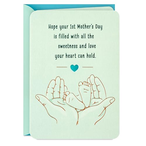 Hallmark First Mother's Day Card for New Mom (Sweetness and Love) for Wife, Daughter, Daughter in Law, Friend