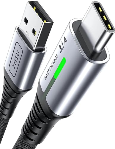 INIU USB C Charger Cable, [6.6ft/3.1A] Type C Charger Cable Fast Charging, Zinc Alloy Braided Data USB-C Cord,USB C Cable Phone Charger for Samsung S22 S21 S20 OnePlus LG Google Pixel iPhone 15 etc