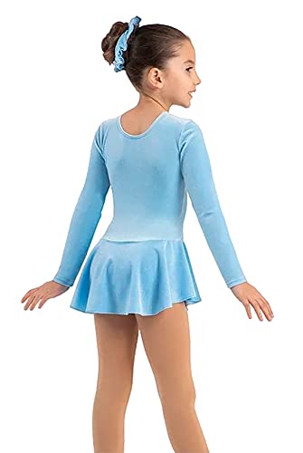 Mondor 2711 Blue Ice Born to Skate Glitter Velvet Figure Skating Dress SP